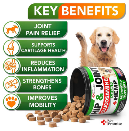 Hemp Joint Support Supplement for Dogs with Glucosamine