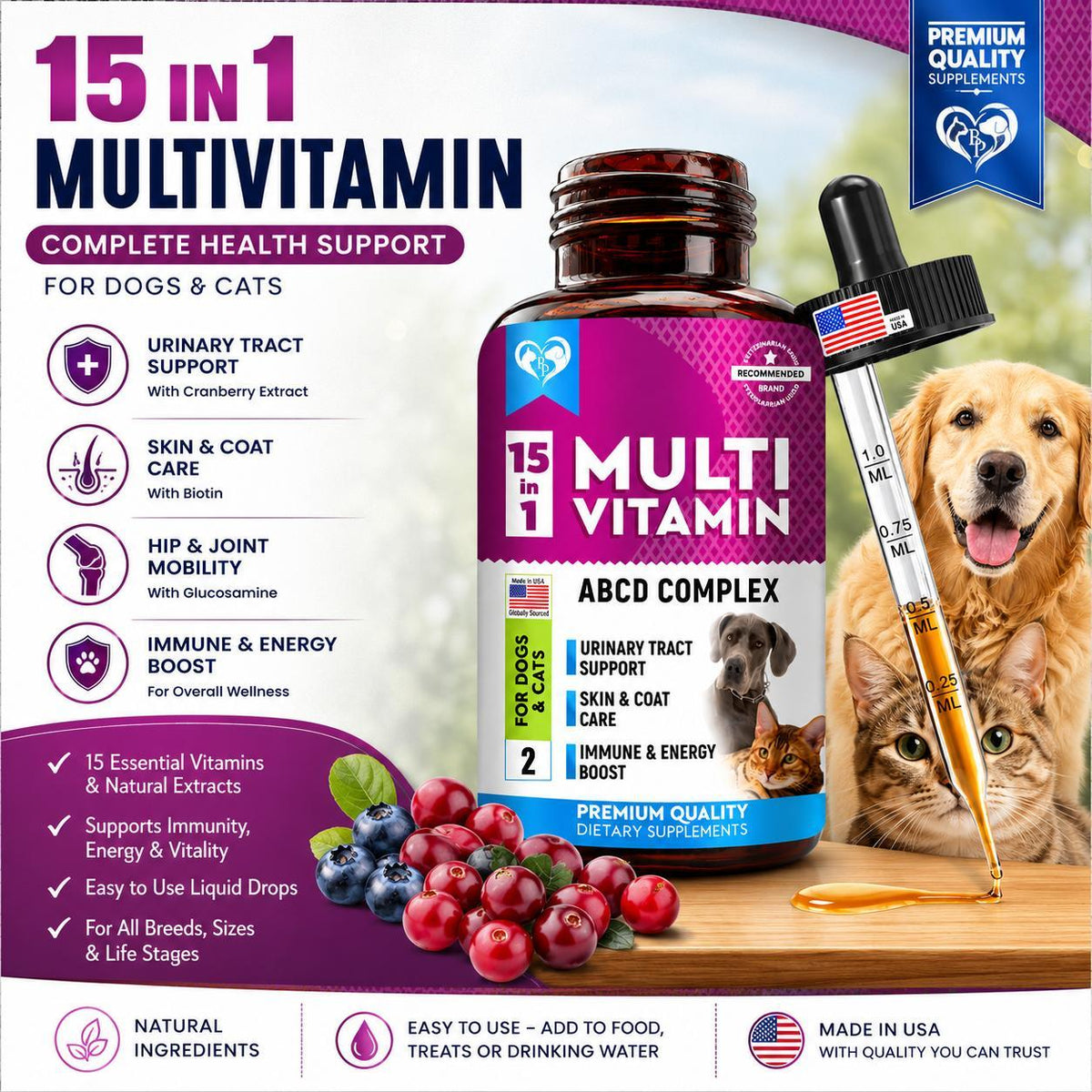 Cat & Dog Multivitamin Liquid with Glucosamine