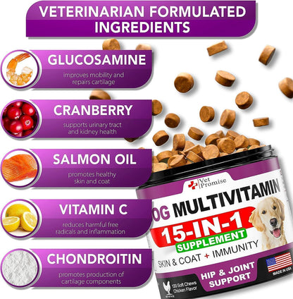 Senior & Puppy Dog Multivitamin Chews with Glucosamine