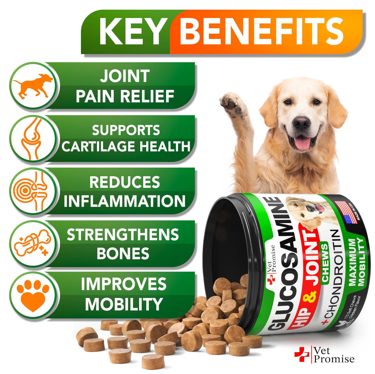 Glucosamine Chondroitin Hip Joint Chews for Dogs