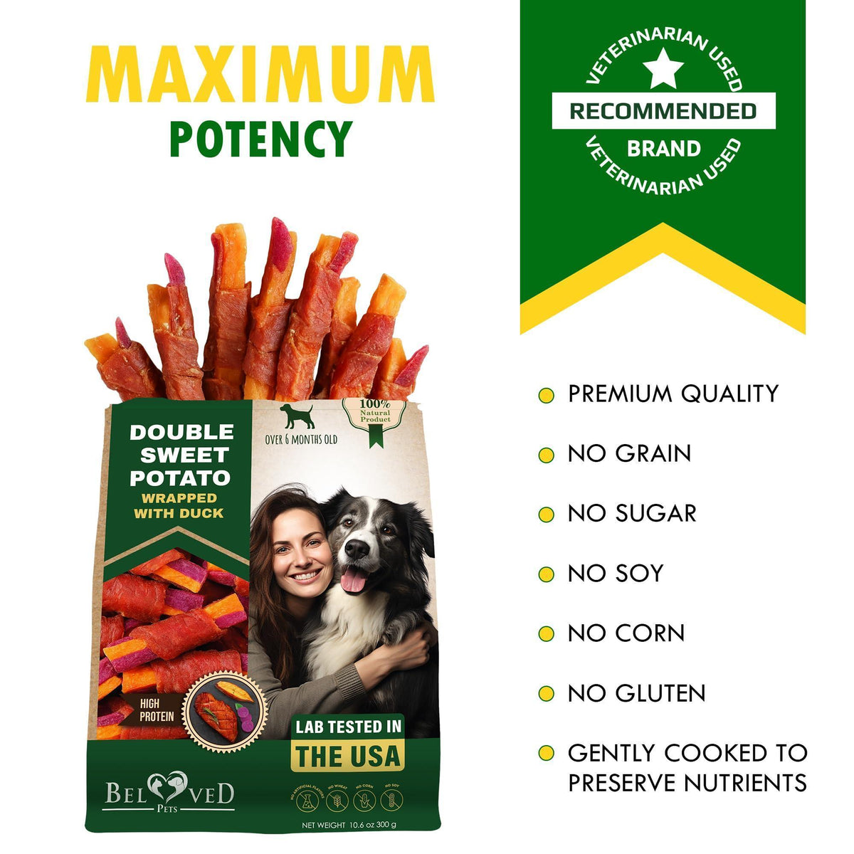 Healthy Sweet Potato Duck Chews for Dogs