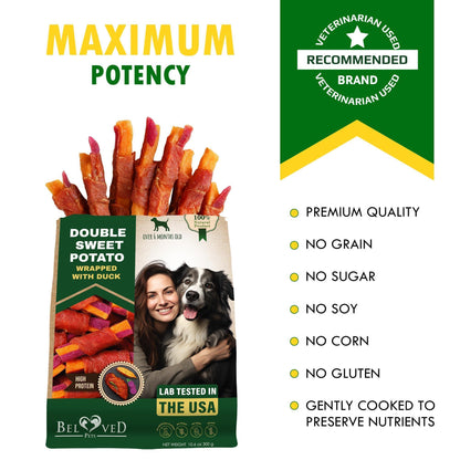 Healthy Sweet Potato Duck Chews for Dogs