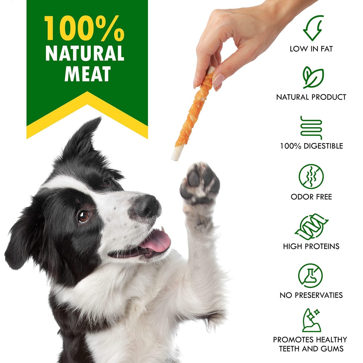 Chicken-Wrapped Rawhide Dog Chew Sticks