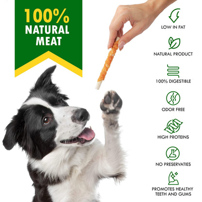 Chicken-Wrapped Rawhide Dog Chew Sticks