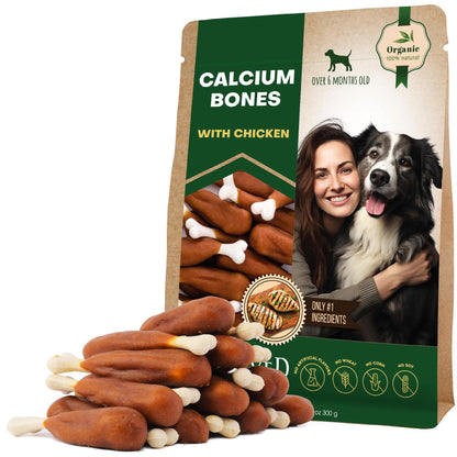 Chicken Wrapped Dog Calcium Bones Rawhide Free Chews