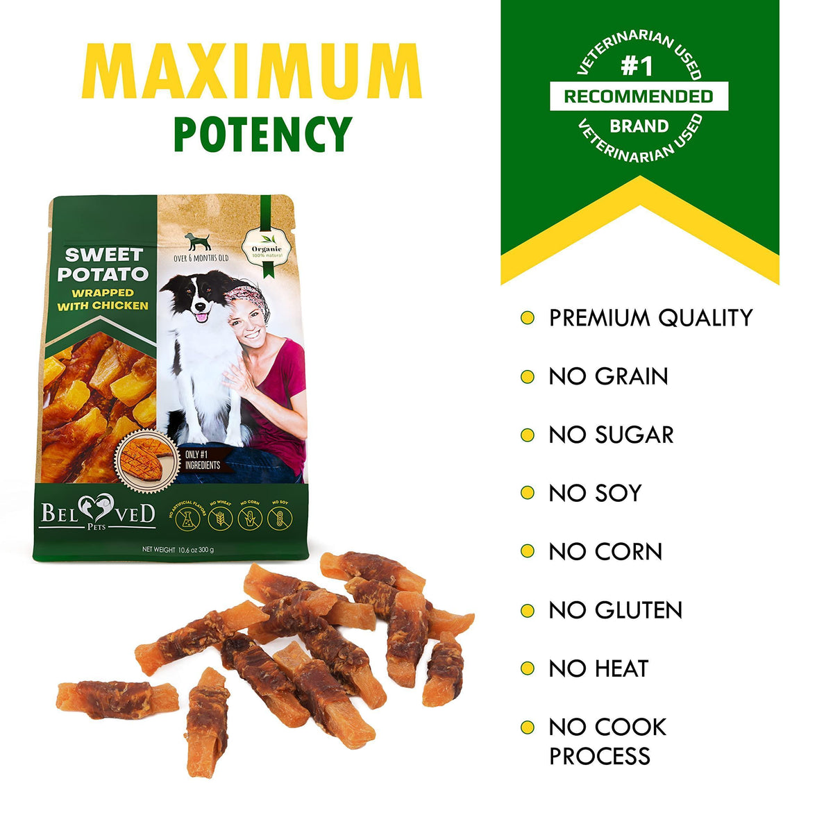 Sweet Potato Chicken Wrapped Dog Chews