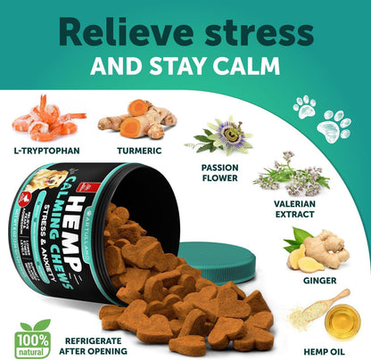 Hemp Calming Chews for Dogs with Turmeric