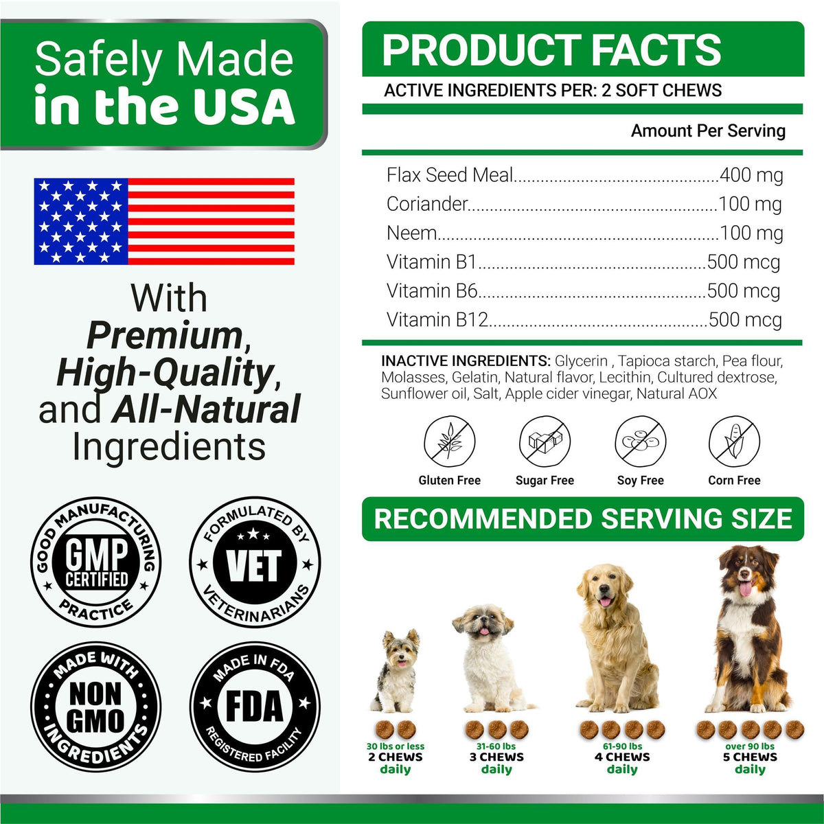 Natural Flea & Tick Chews for Dogs – 170 Treats