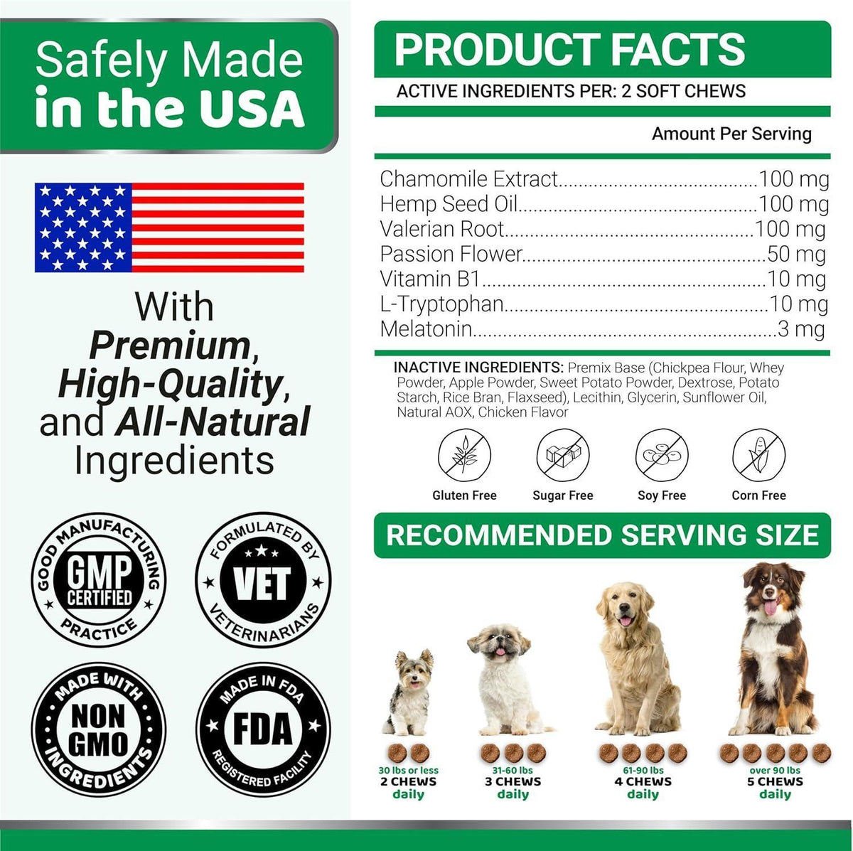 Hemp Calming Chews for Dogs – 240 Treats