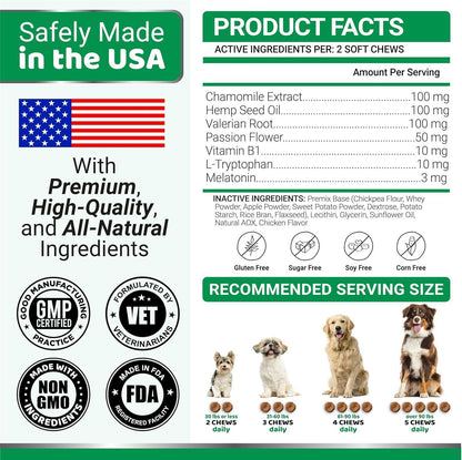 Hemp Calming Chews for Dogs – 240 Treats
