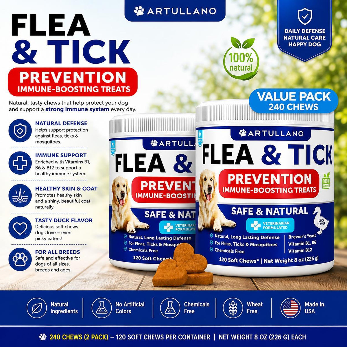 Natural Flea & Tick Chews for Dogs