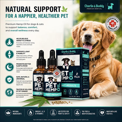 Hemp Oil for Dogs & Cats Anxiety Relief