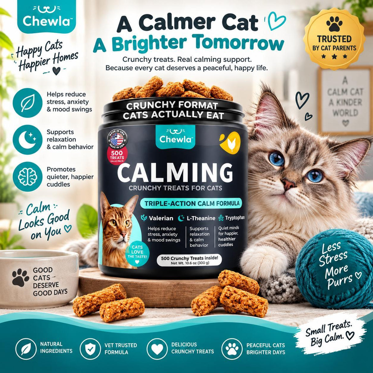 Calming Cat Vitamins & Treats for Anxiety