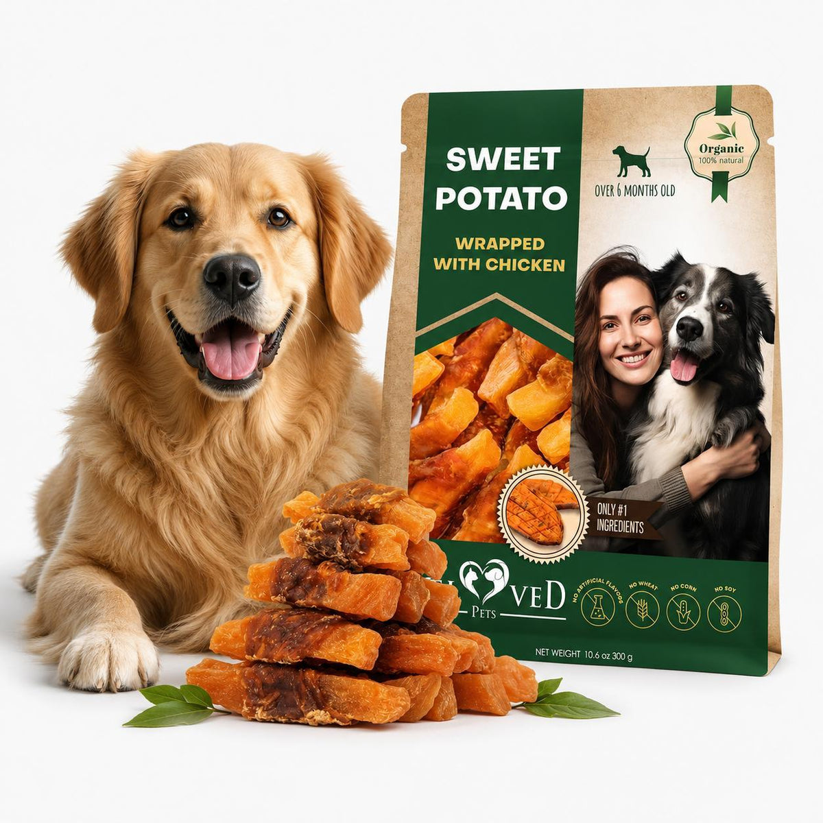 Sweet Potato Chicken Wrapped Dog Chews