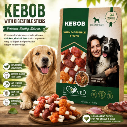 Kabobs Duck & Chicken Dog Treats – Grain-Free Chews