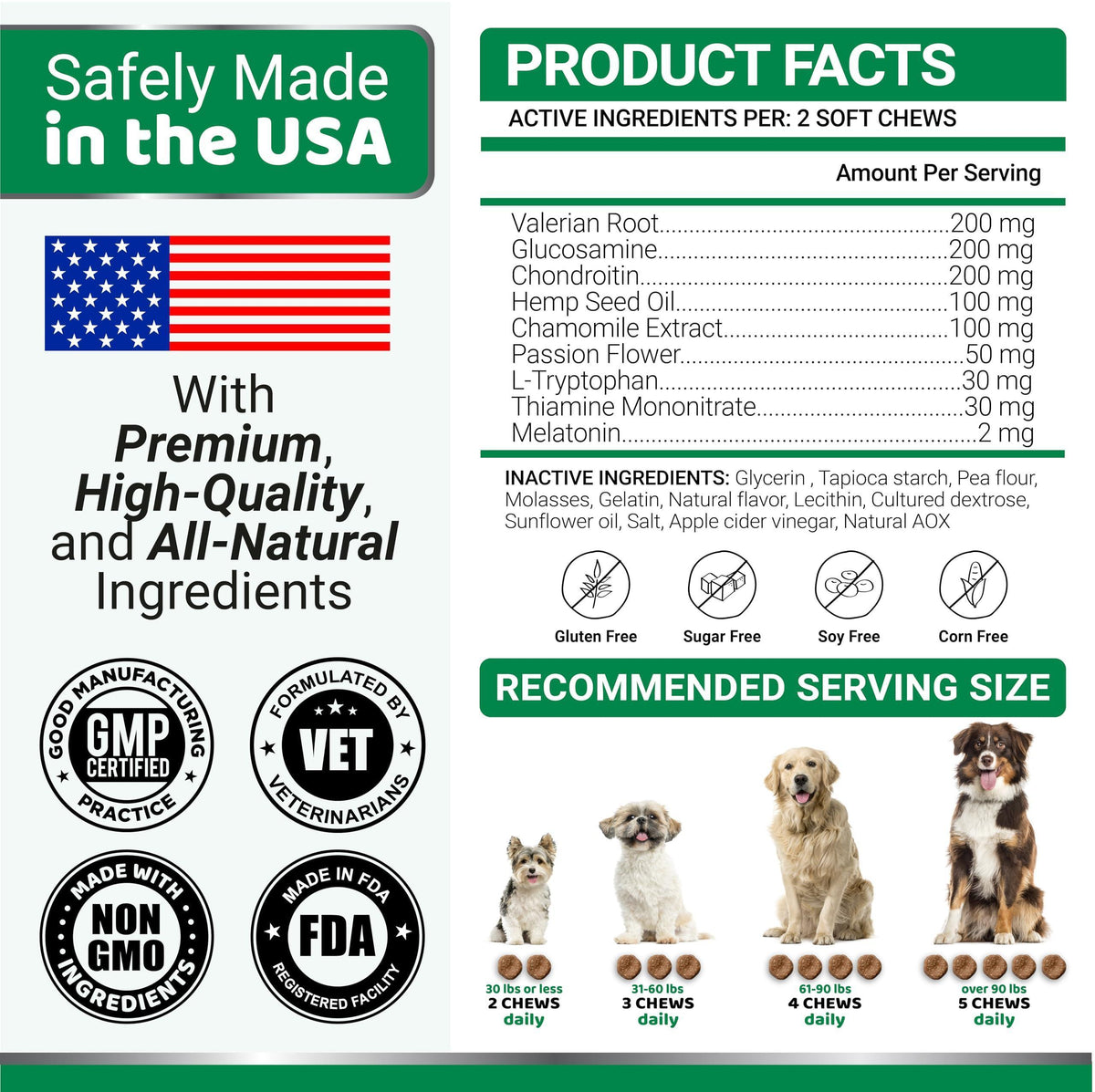 Hemp Calming Chews for Dogs – 170 Treats