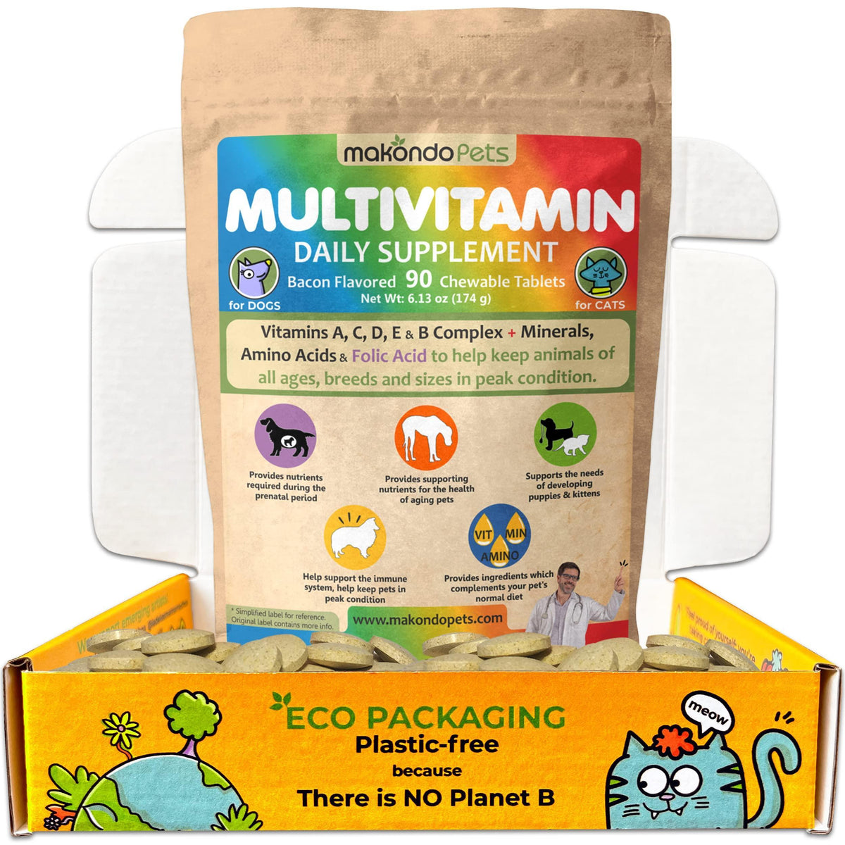 Prenatal Dog & Cat Vitamins Multivitamin Supplement