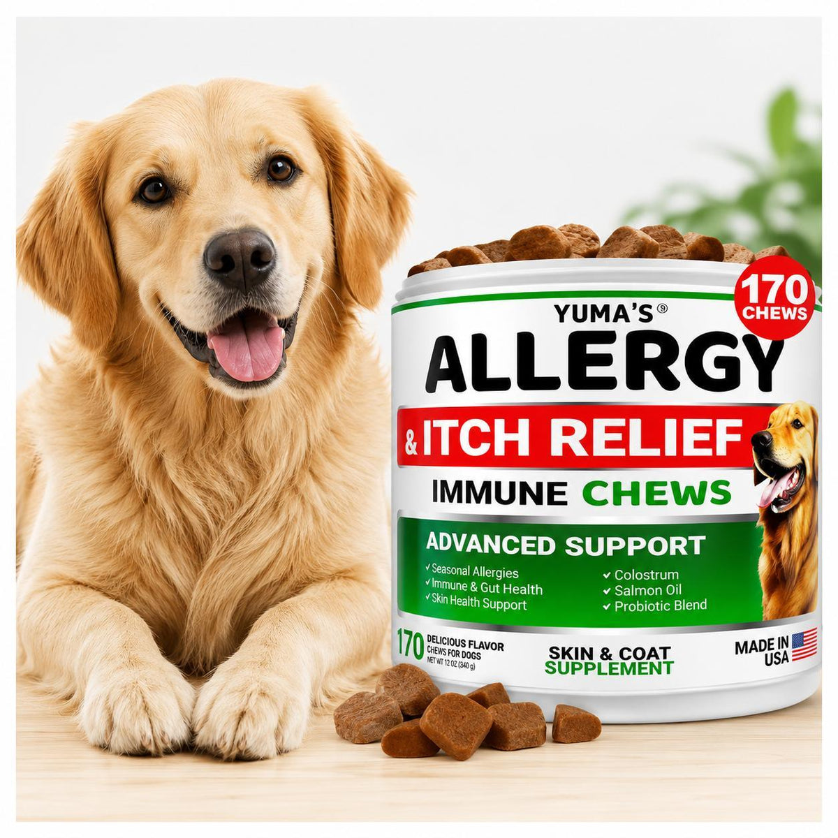 Dog Allergy Relief Chews – Itching Skin Treatment