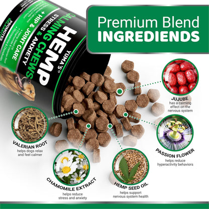 Hemp Calming Chews for Dogs – 170 Treats