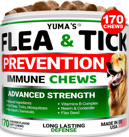 Natural Flea & Tick Chews for Dogs – 170 Treats