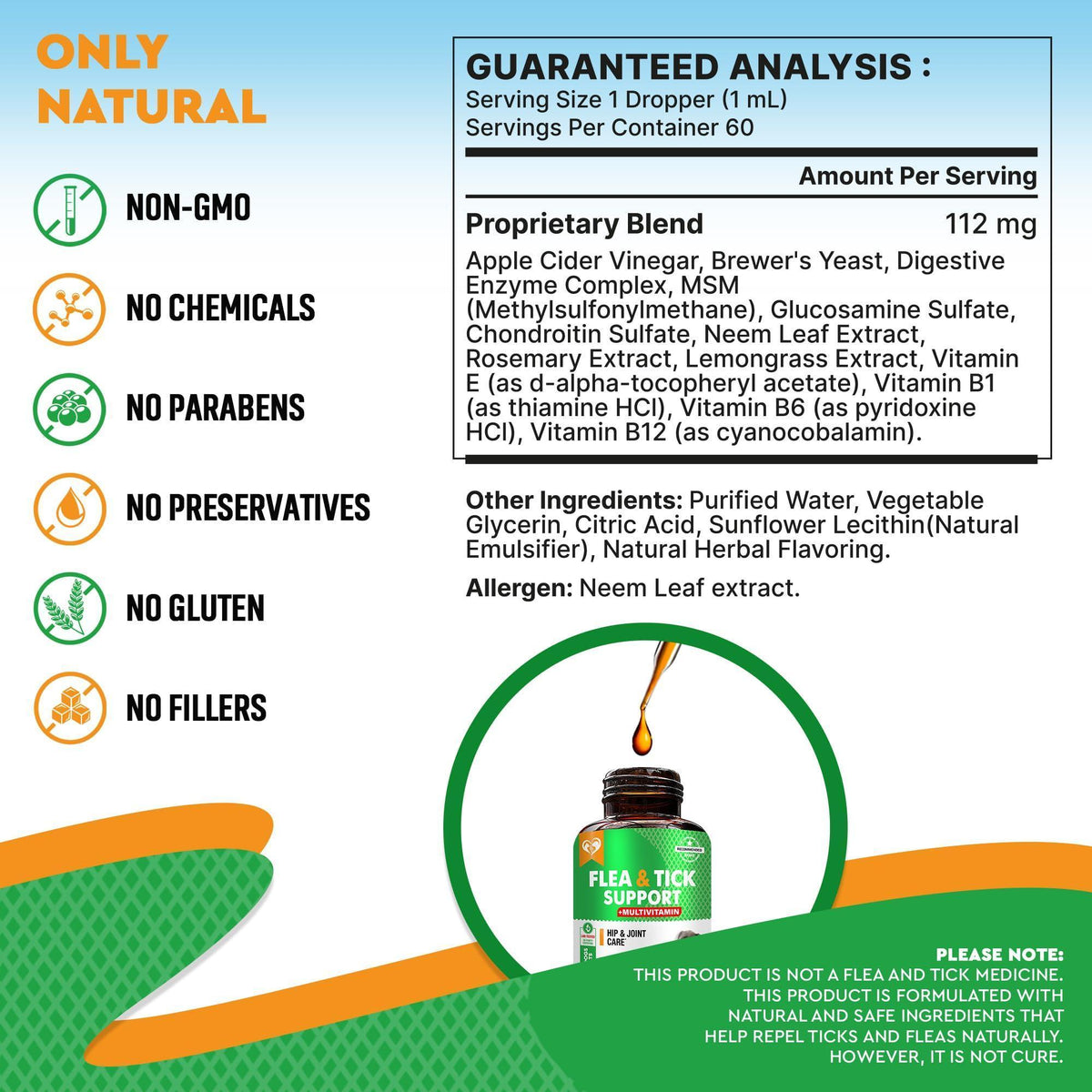 Natural Oral Flea & Tick Prevention Drops