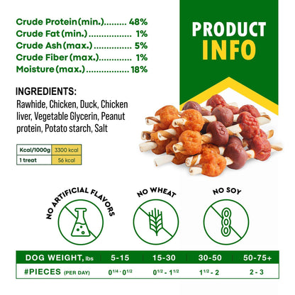 Kabobs Duck & Chicken Rawhide Dog Treats
