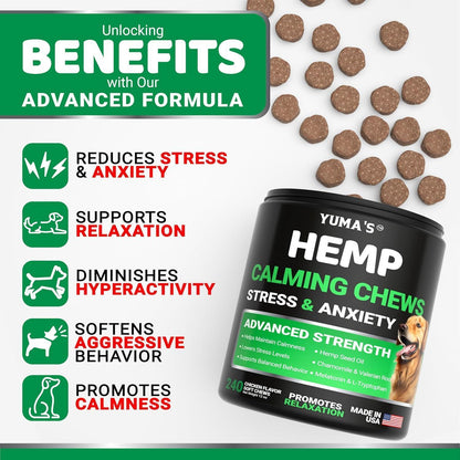 Hemp Calming Chews for Dogs – 240 Treats