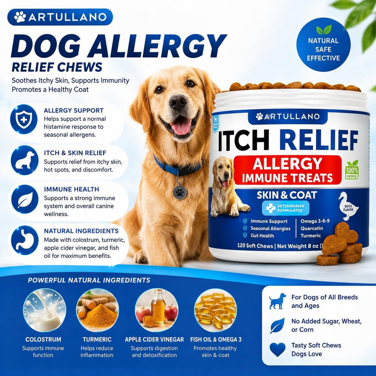 Dog Allergy Relief Chews for Itching & Skin