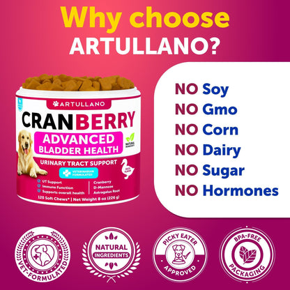 (2 Pack) Dog Urinary Tract Cranberry Chews