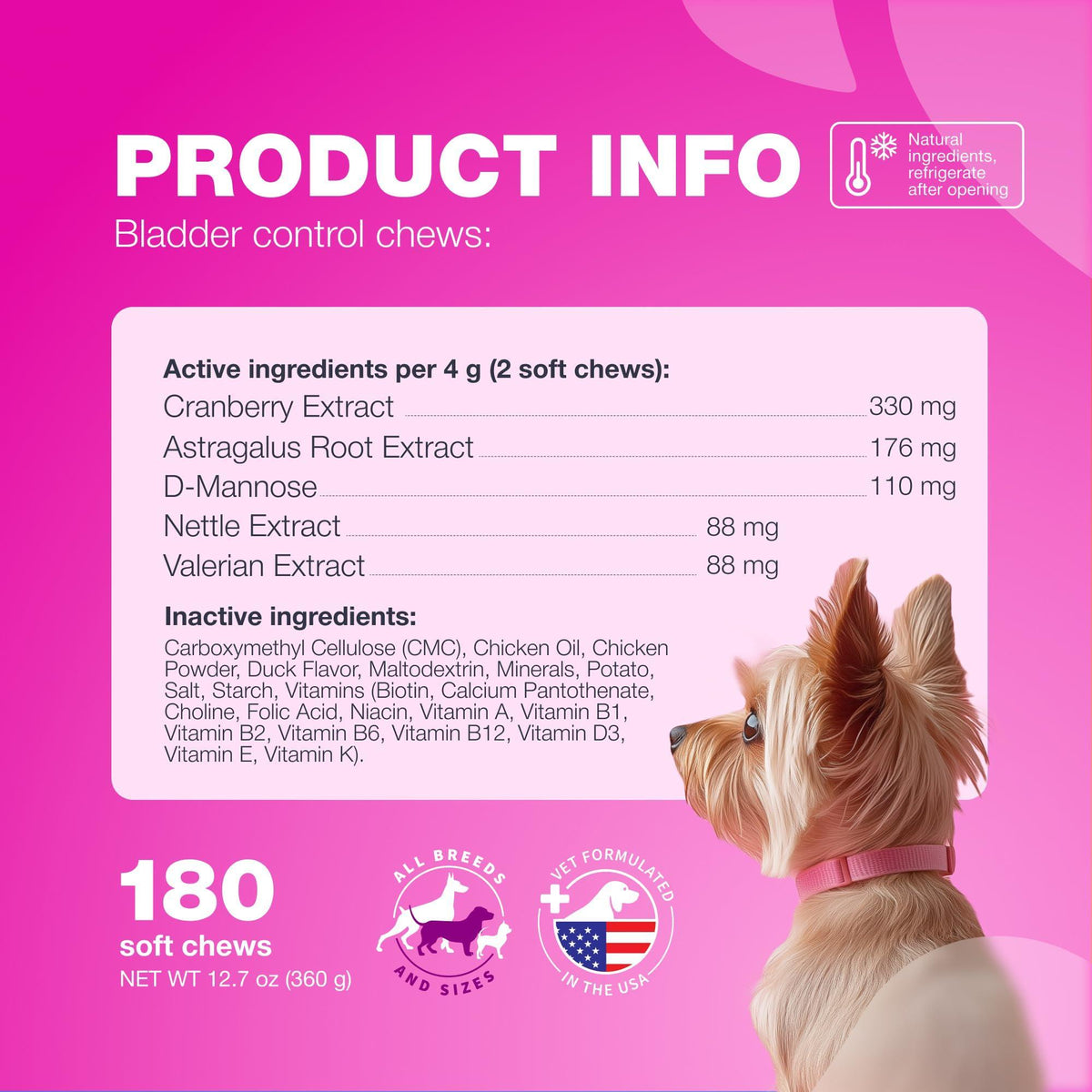 Dog UTI Cranberry Chews for Bladder Support