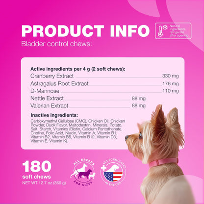 Dog UTI Cranberry Chews for Bladder Support