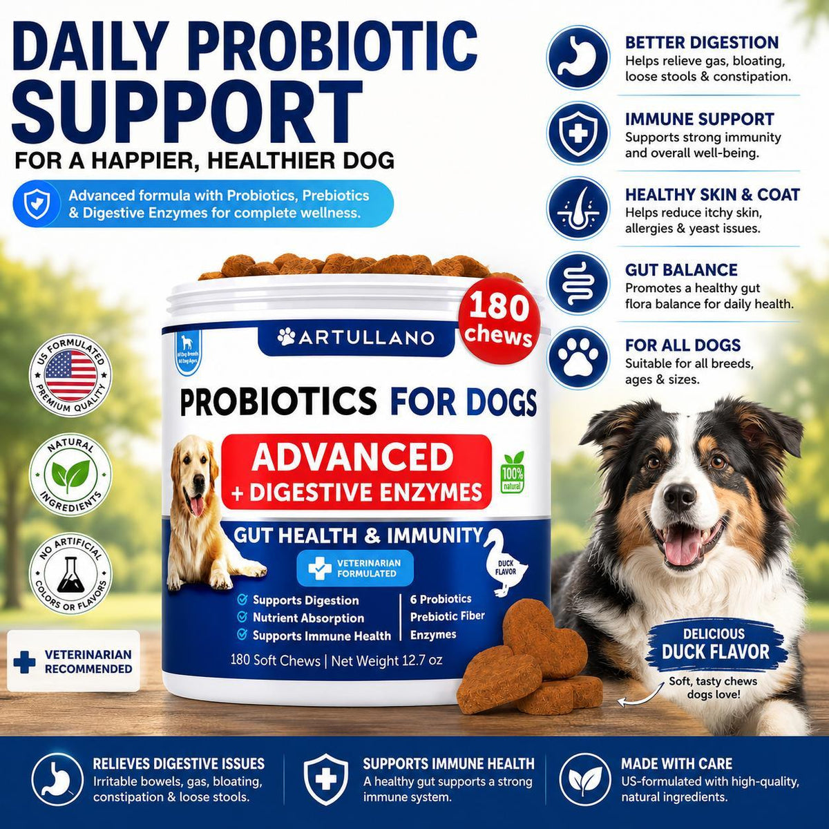 Dog Probiotics for Gut Health, Itchy Skin & Immunity