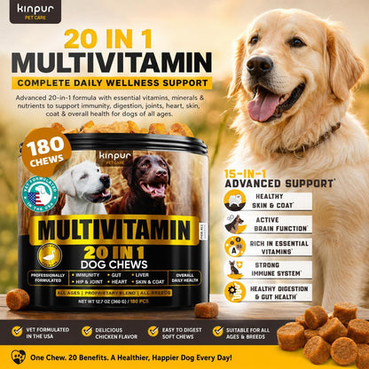 20-in-1 Dog Multivitamin Supplements for Health