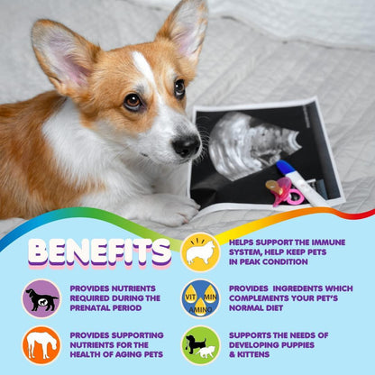 Prenatal Dog & Cat Vitamins Multivitamin Supplement