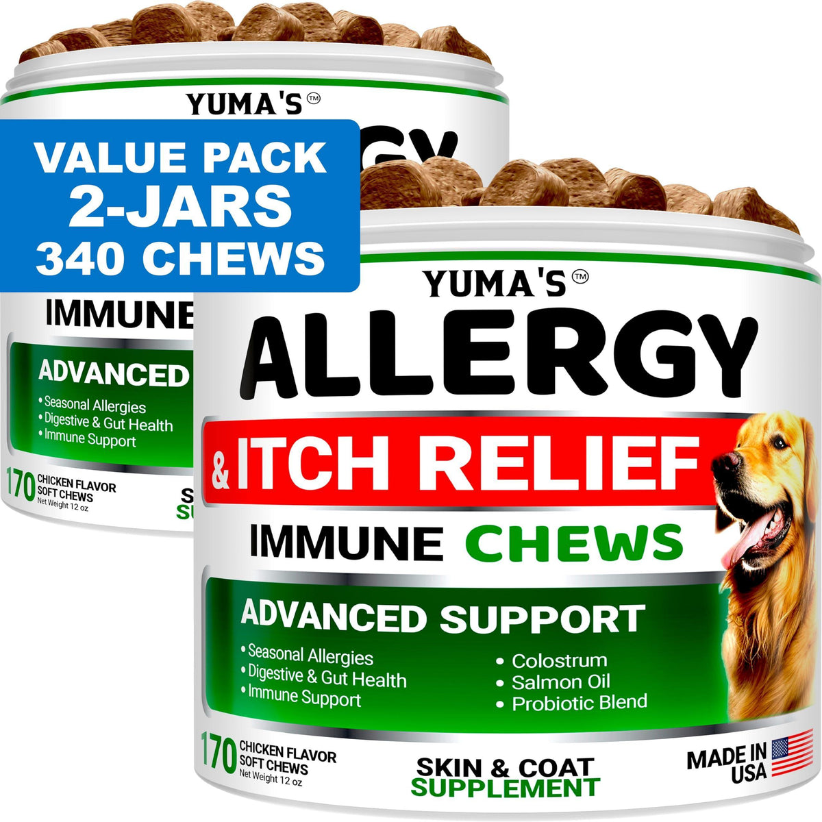 YUMA'S Dog Allergy Relief Chews – Itch & Skin Support