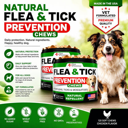2-Pack Flea & Tick Prevention Chewables for Dogs