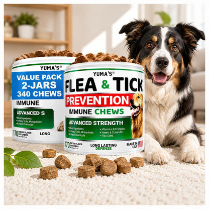 Natural Flea & Tick Chews for Dogs – 2 Pack