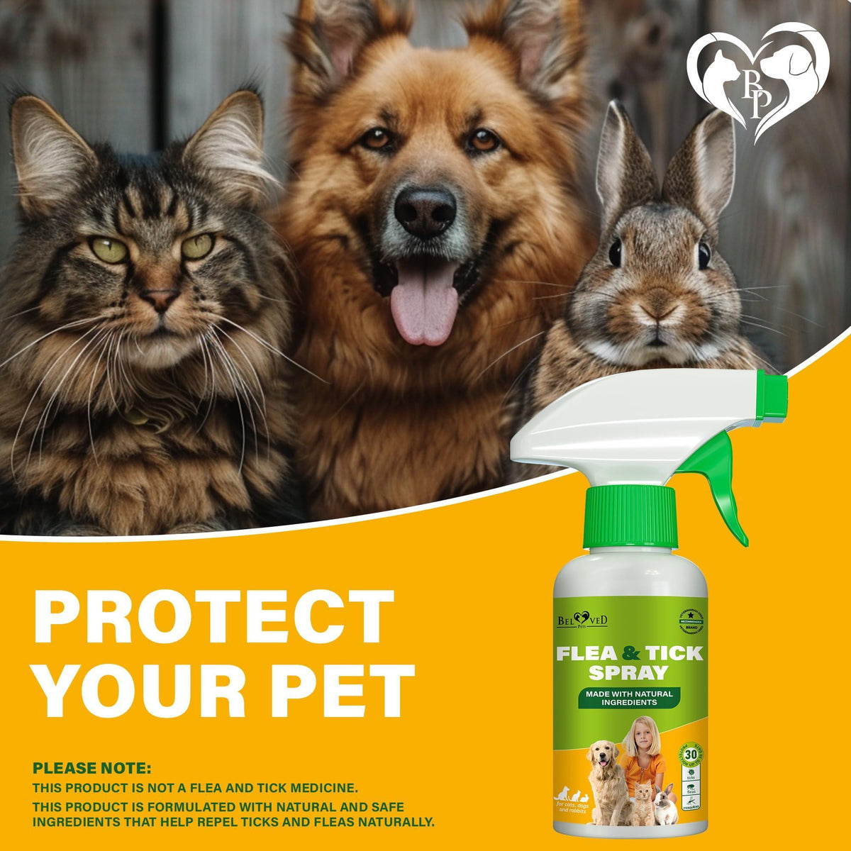 Natural Flea Tick & Mosquito Repellent Spray