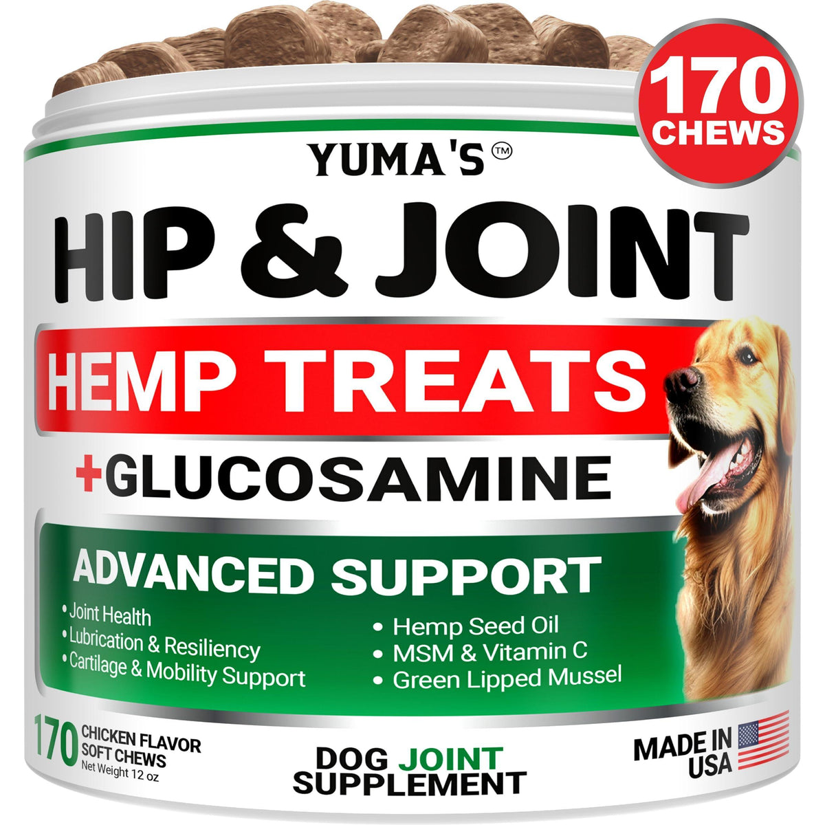 YUMA’S Hemp Glucosamine Hip & Joint Chews