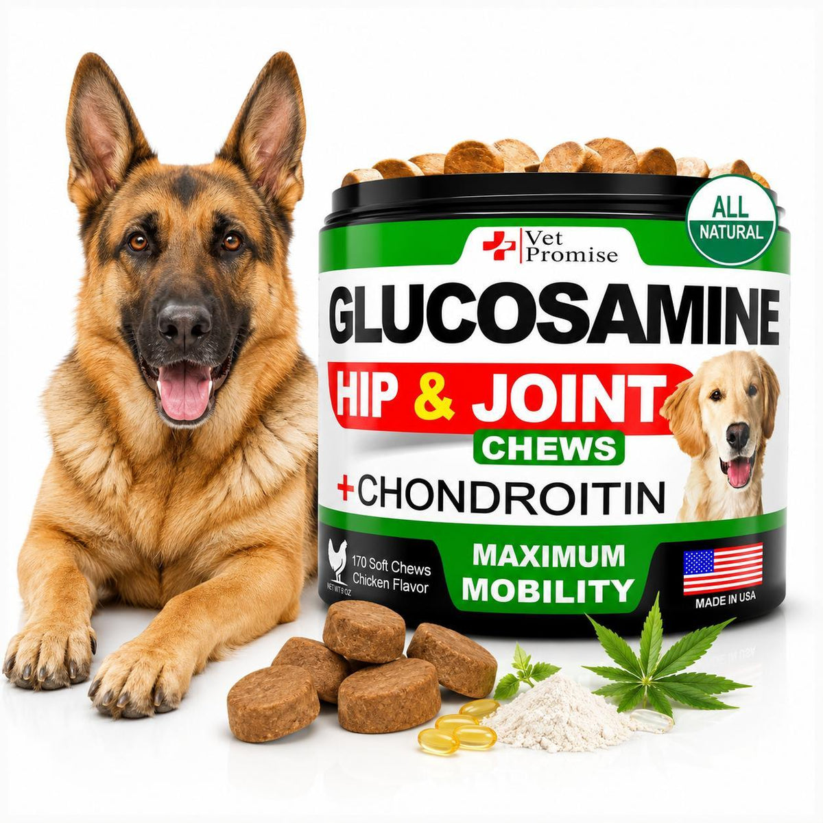 Glucosamine Chondroitin Hip Joint Chews for Dogs