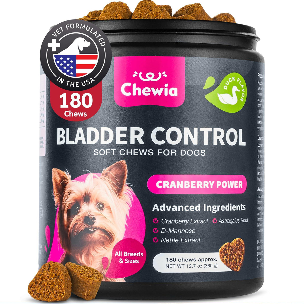 Dog UTI Cranberry Chews for Bladder Support