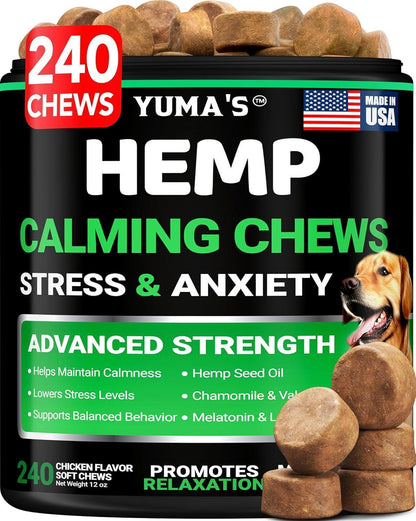 Hemp Calming Chews for Dogs – 240 Treats