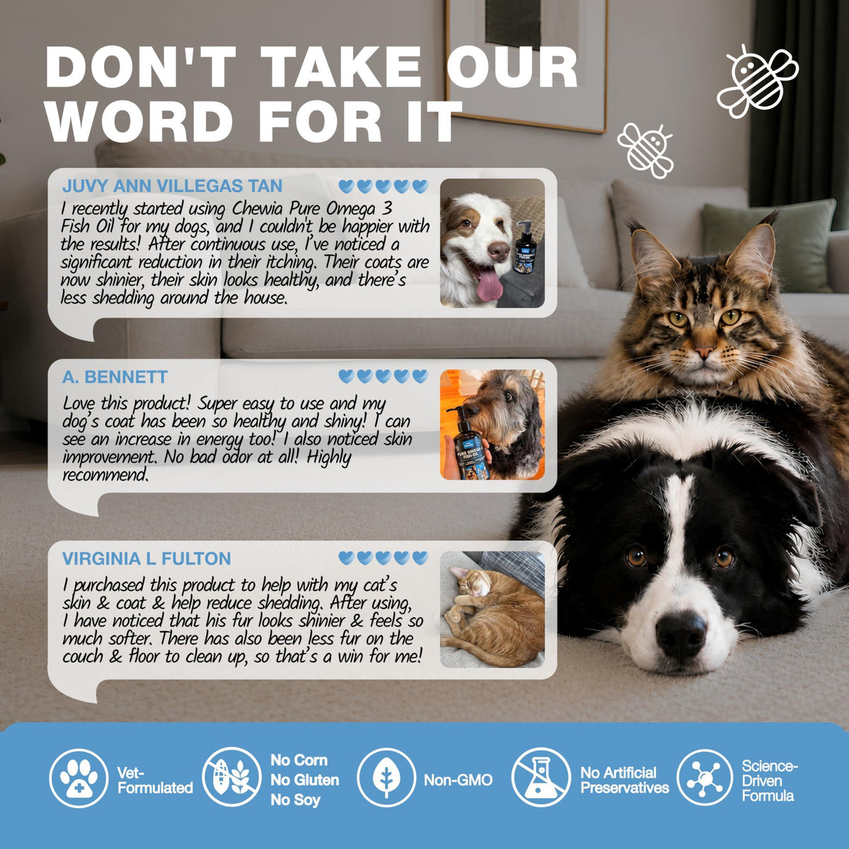 Omega 3 Fish Oil for Dogs & Cats – Healthy Skin & Coat Support