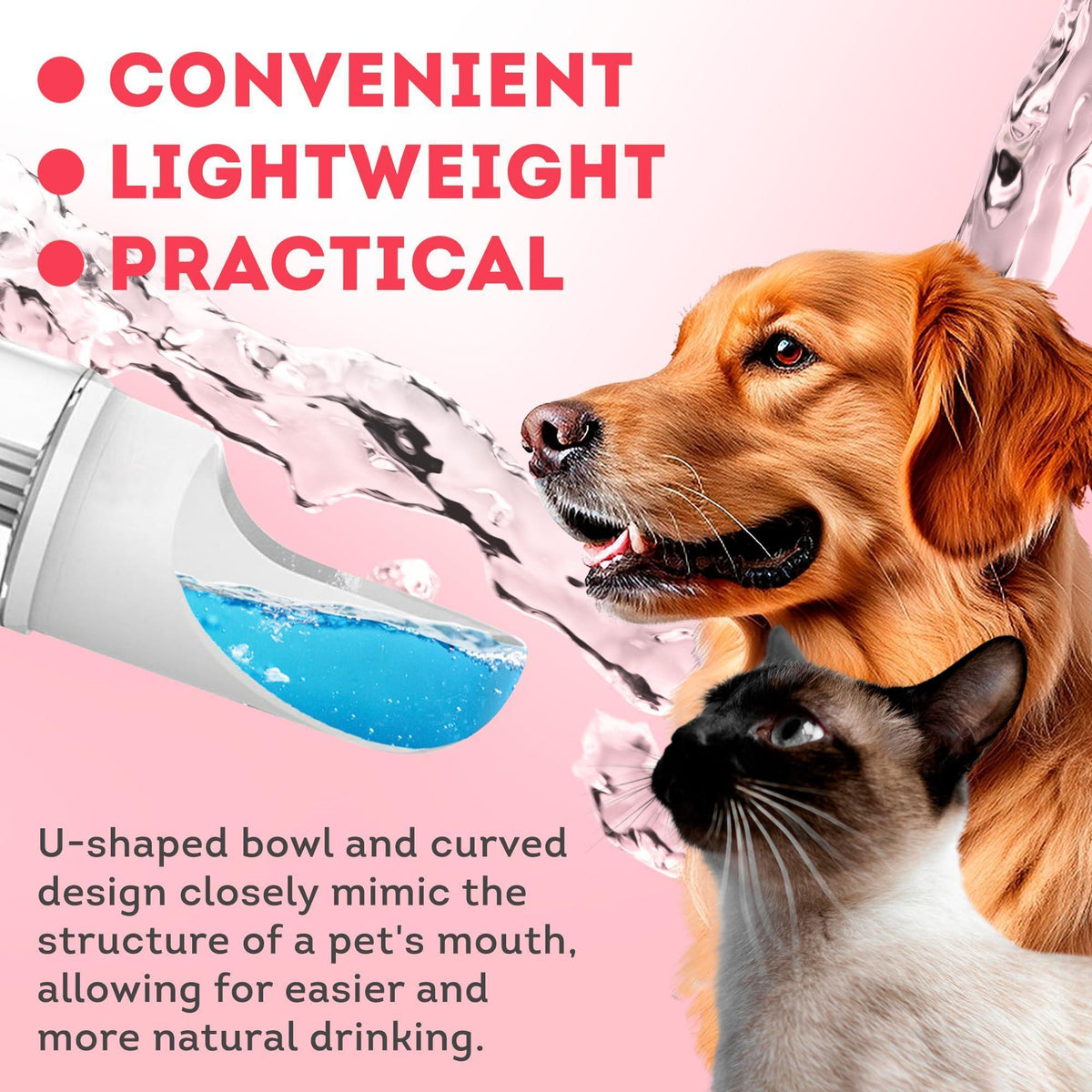 Dog Travel Water Bottle With Silicone Strap