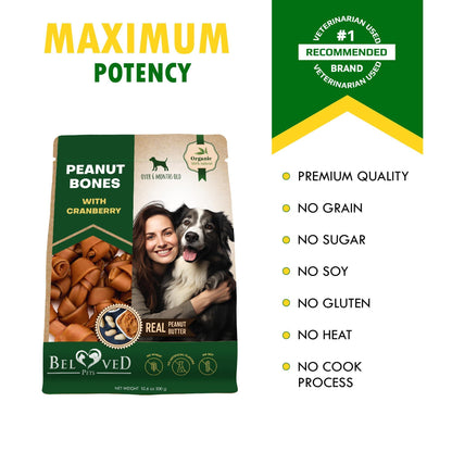 Dog Peanut Butter Bones with Cranberry Collagen Chews