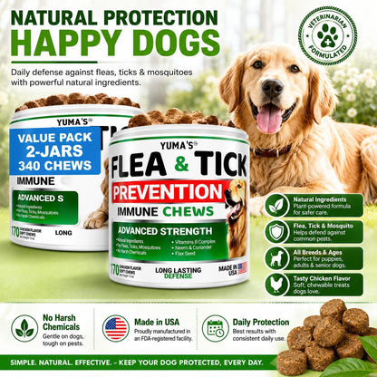 Natural Flea & Tick Chews for Dogs – 2 Pack