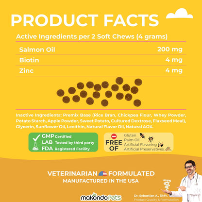 Omega 3 Dog Chews for Shedding & Skin