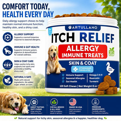 Dog Allergy Relief Chews for Itching & Skin