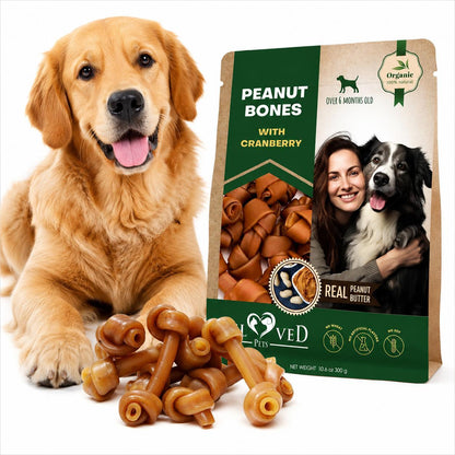 Dog Peanut Butter Bones with Cranberry Collagen Chews