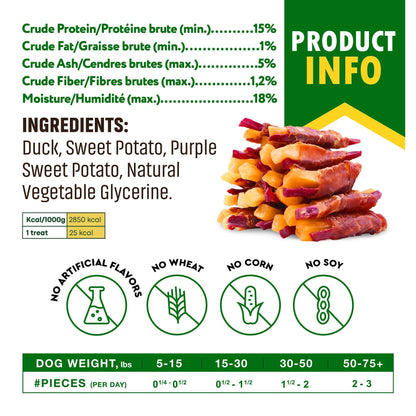 Healthy Sweet Potato Duck Chews for Dogs